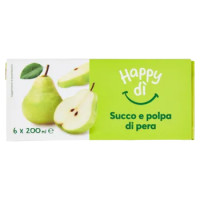 Happy Dì Succo e Polpa Di Pera 6 Brik Da 200 Ml. 1,2 L