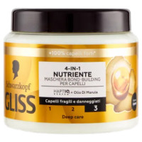 Gliss 4-in-1 Nutriente Maschera Bond-Building Per Capelli 400 Ml