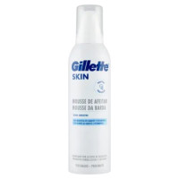 Gillette Mousse Da Barba Da Uomo Skin Ultra Sensitive Con Burro Di Karité e Vitamina E, 240 Ml