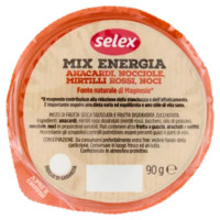 Selex Mix Energia Con Anacardi, Nocciole, Mirtilli Rossi e Noci 90 g