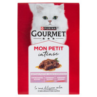 PURINA GOURMET Mon Petit Filettini Intense Cotti In Salsa Selvaggina, Fegato, Manzo 6x50g