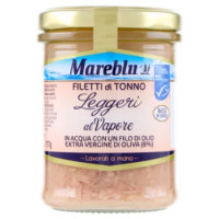 Mareblu Leggeri Al Vapore Filetti Di Tonno In Acqua Con Un Filo Di Olio Extra Vergine Di Oliva 180 g