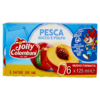 Jolly Colombani Pesca Succo e Polpa 6 x 125 Ml
