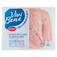 Selex Vivi Bene Prosciutto Cotto Di Alta Qualità a Basso Contenuto Di Grassi a Fette 120 g