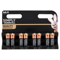 Duracell Simply AA Batterie Stilo Alcaline Confezione Da 8 1.5V LR06 MX1500 Pile Duracell