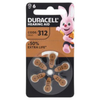 Duracell Hearing Aid Batteries 312 PR41 1.45V Marrone 6 Pz