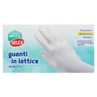Selex Casa Bella Guanti Monouso In Lattice Naturale Misura Piccola (6-6,5) Dispenser 100 Pezzi