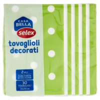 Selex Casa Bella Tovaglioli 2 Veli 33X33 Cm Decoro Mixi Kiwi 30 Pezzi