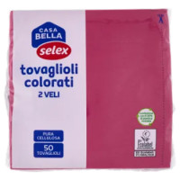 Selex Casa Bella Tovaglioli 2 Veli 33x33 Cm Bordeaux 50 Pezzi