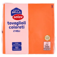Selex Casa Bella Tovaglioli 2 Veli 33x33 Cm Arancione 50 Pezzi