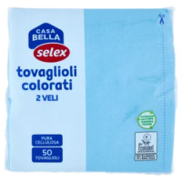 Selex Casa Bella Tovaglioli 2 Veli 33x33 Cm Azzurro 50 Pezzi
