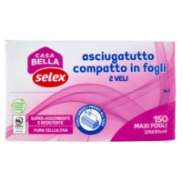 Selex Casa Bella Asciugatutto 2 Veli Compatto 25x30 Cm 150 Maxi Fogli