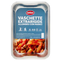 Selex Contenitore Extrarigido In Alluminio Con Manici 6 Porzioni 2 Pezzi