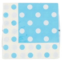 30 Tovaglioli 2 Veli 33x33 Cm Pois Azzurro