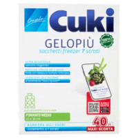 Cuki Congela Gelopiù Sacchetti Freezer 7 Strati Formato Medio 23 x 32 Cm 40 Pz