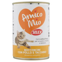 Selex Amico Mio Gatto Bocconcini Con Pollo e Tacchino 415 g
