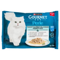 PURINA GOURMET Perle Trancetti Pesce Dell'Oceano Merluzzo,Salmone,Platessa,Merluzzo Carbonaro 4x85g