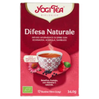 Yogi Tea Difesa Naturale Bio Infuso Ayurvedico Di Erbe Con Echinacea, Acerola e Sambuco - 34g