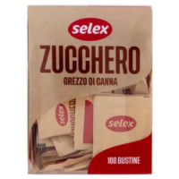 Selex Zucchero Di Canna Grezzo 100 Bustine Da 4 g