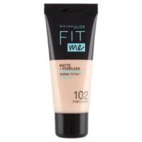 Maybelline New York Fondotinta Fit Me Matte&Poreless, Finish Opacizzante, 102 Fair Ivory