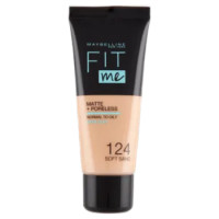 Maybelline New York Fondotinta Fit Me Matte&Poreless, Finish Opacizzante, 124 Soft Sand