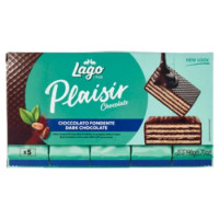 Lago Plaisir Chocolate Cioccolato Fondente Wafer Di Cioccolato Fondente Con Crema Al Cacao 5 x 38 g