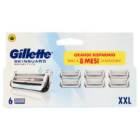 Gillette Skinguard Sensitive Lamette Di Ricambio Per Rasoio Da Uomo, 6 Ricariche