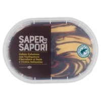 Selex Saper Di Sapori Gelato Zabaione Con Variegatura Cioccolato Al Rum e Uvetta Sultanina 200 g