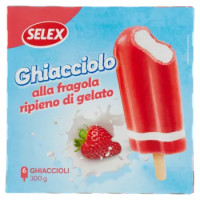 Selex 6 Ghiaccioli Alla Fragola Ripieni Di Gelato 300 g