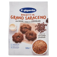 IL GIGANTE Biscotti Al Grano Saraceno Con Cacao e Gocce Di Cioccolato 500 g