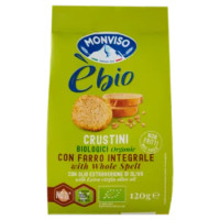 Monviso Èbio Crustini Biologici Con Farro Integrale Con Olio Extravergine Di Oliva 120 g