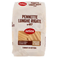 Selex Pasta Di Semola Trafilata Al Bronzo Pennette Lunghe Rigate 500 g