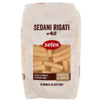 Selex Pasta Di Semola Trafilata Al Bronzo Sedani Rigati 500 g