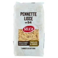 Selex Pasta Di Semola Trafilata Al Bronzo Pennette Lisce 500 g