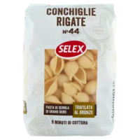 Selex Pasta Di Semola Trafilata Al Bronzo Conchiglie Rigate 500 g