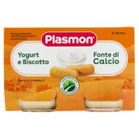 Plasmon Omogeneizzato Con Fermenti Lattici Pastorizzati Yogurt e Biscotto 2 x 120 g
