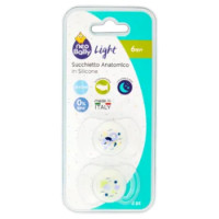 Neo Baby Light Succhietto Anatomico In Silicone 6m+ Dino Glow 2 Pz