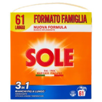 Sole Polvere Lavatrice Bianco Splendente 61 Lavaggi 3,05 Kg