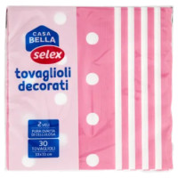 Selex Casa Bella Tovaglioli 2 Veli 33X33 Cm Decoro Mixi Fucsia 30 Pezzi