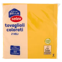 Selex Casa Bella Tovaglioli 2 Veli 33x33 Cm Giallo 50 Pezzi