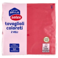 Selex Casa Bella Tovaglioli 2 Veli 33x33 Cm Rosso 50 Pezzi