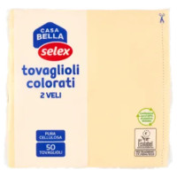 Selex Casa Bella Tovaglioli 2 Veli 33x33 Cm Crema 50 Pezzi