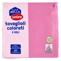 Selex Casa Bella Tovaglioli 2 Veli 33x33 Cm Fucsia 50 Pezzi