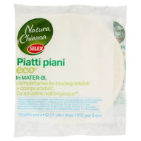 Selex Natura Chiama Piatti Piani In Mater Bi Biodegradabili e Compostabili Ecologici 12 Pezzi