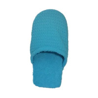 PANTOFOLA DONNA MORBIDONA GRIFF,PUNTA CHIUSA,COTONE E SPUGNA MORBIDA,COL AZZURRO, NUM. 35-40