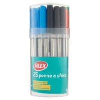 Selex Penna a Sfera Colori Assortiti 25 Pezzi