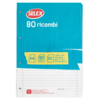 Selex Ricambio Bianco Quaxima Formato A4 80 Fogli 80 g Riga Unica Con Margine