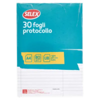 Selex Fogli Protocollo Formato A4 30 Fogli 80 g Riga Uso Bollo
