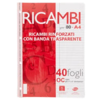 Selex Ricambio Bianco Quaxima Formato A4 40 Fogli Rinforzati 80 g Riga Unica Con Margine