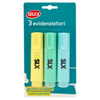 Selex Evidenziatore Azzurro Giallo Verde 3 Pezzi